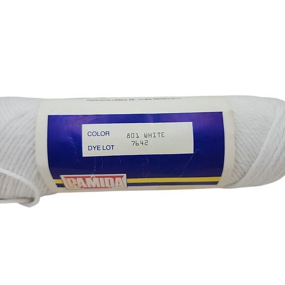 Discontinued Pamida Creslan 100% Acrylic 4 Ply Worsted Vtg Yarn White Lot 7642 - Picture 5 of 7